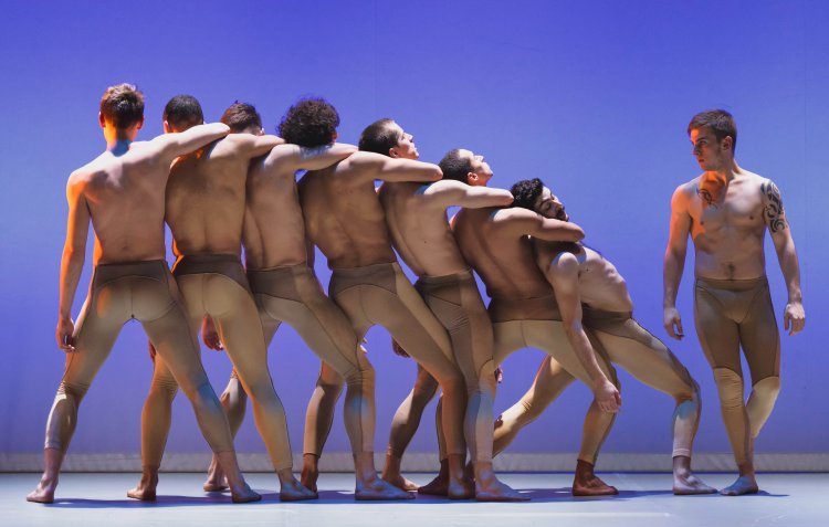 Beautiful naked guys dance