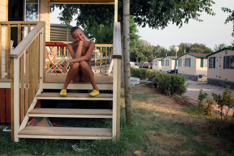 Mature nudists in nature