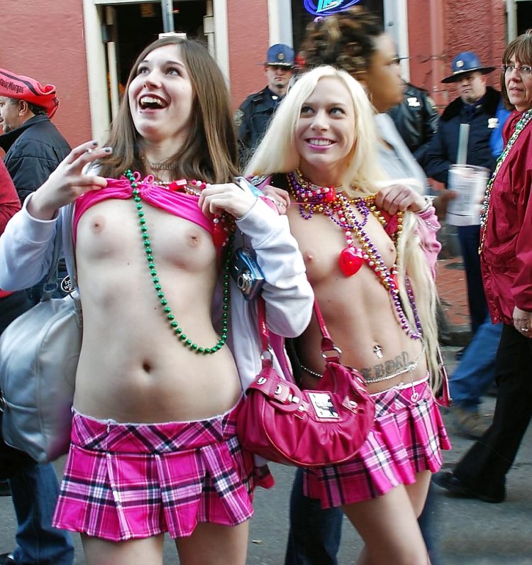 Naked party parade boobs