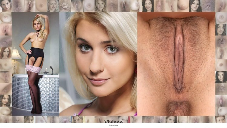 Blonde face and vagina