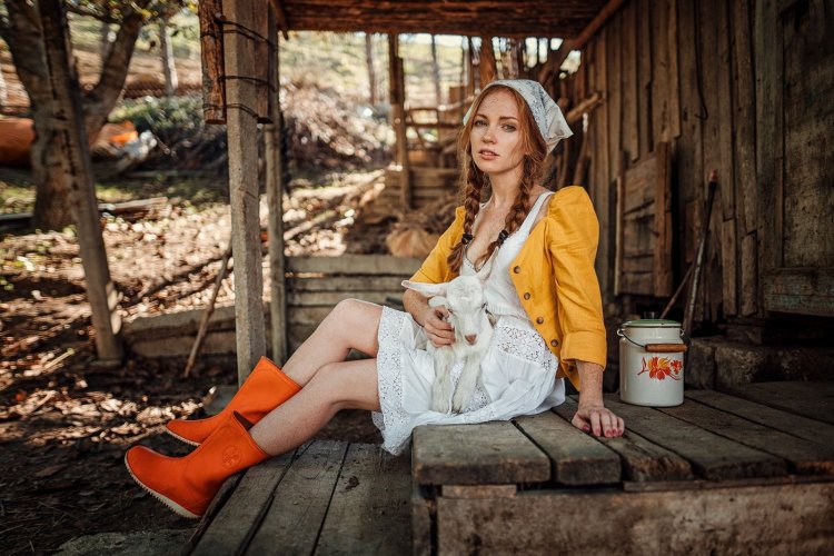 Images with Sarafan Orange Village style 2022