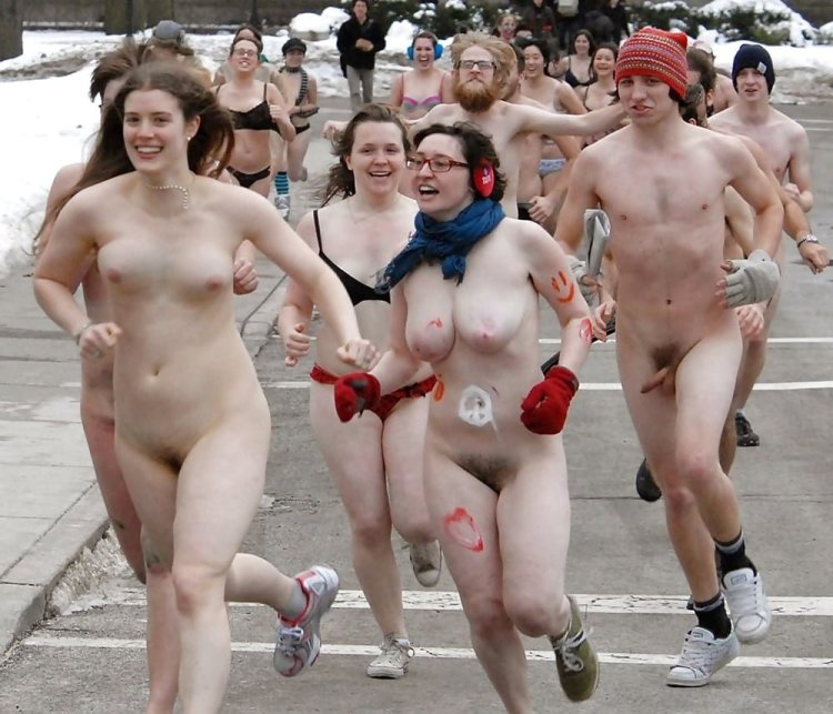 Naked people on the street