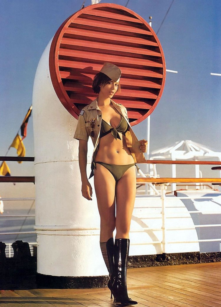 Katherine Bell in a swimsuit