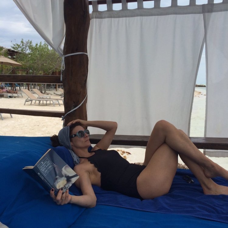 Michelle Gomez in a swimsuit