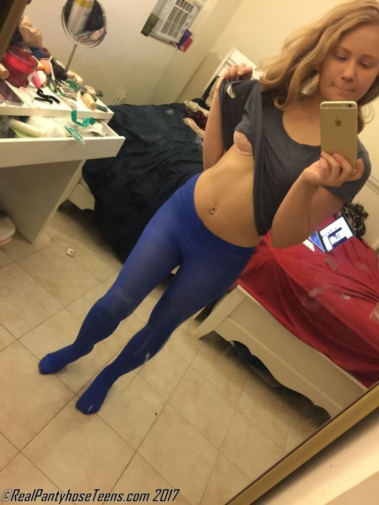 Selfie in dress and stockings