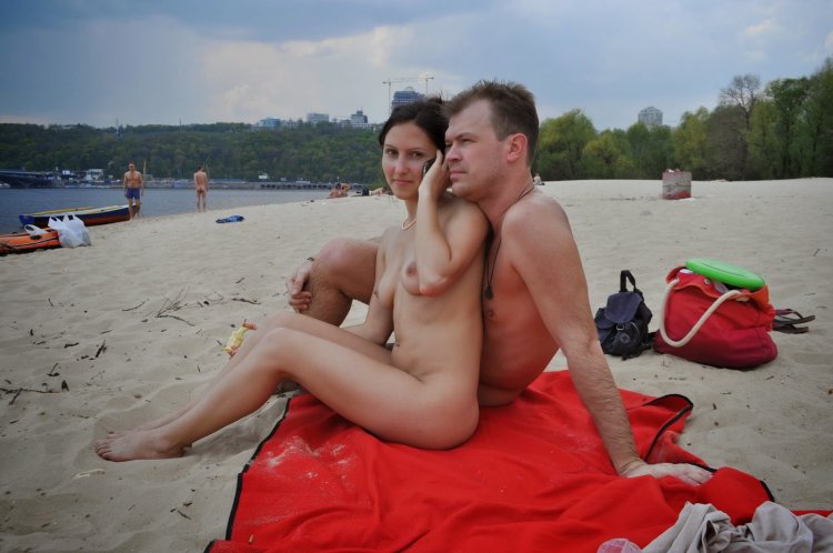 Naked women on a common beach