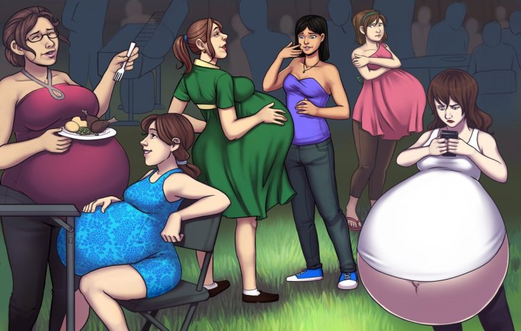 Beautiful naked pregnant women with men