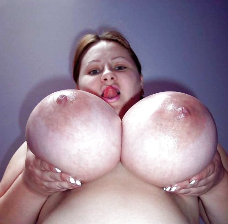 Huge breasts of unusual shape