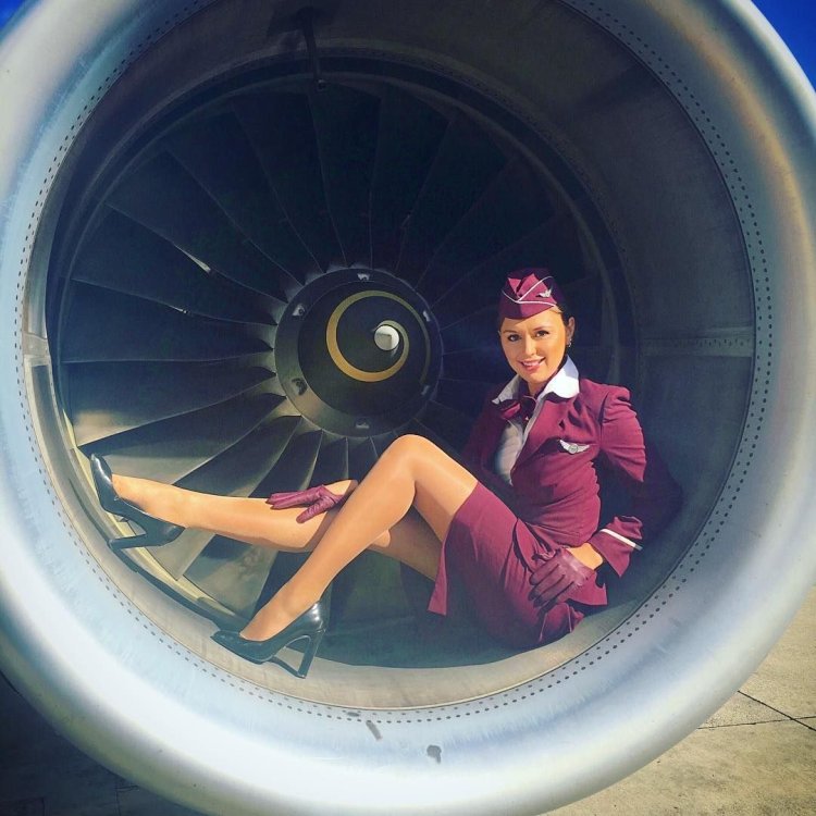 Stewardess in a private plane Privat Jet