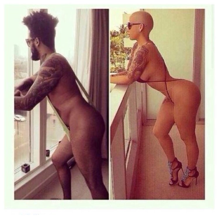 Amber Rose naked ass