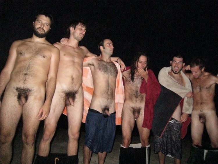 Naked guys natural in the shower