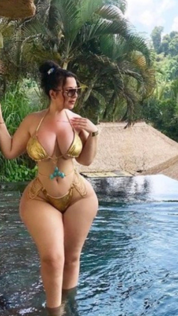 Daches Clio in a swimsuit