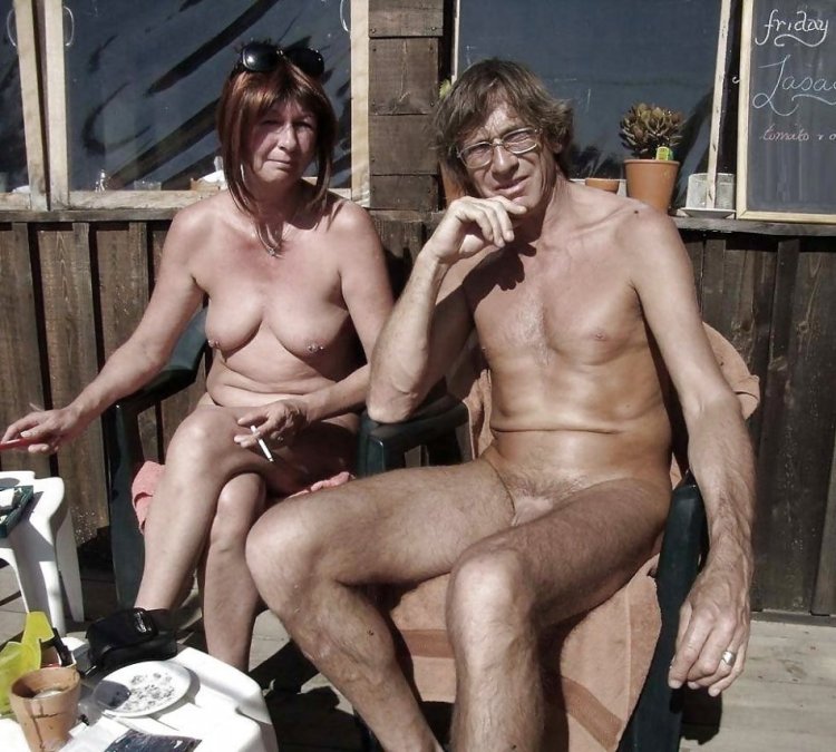 Mature swingers in nature