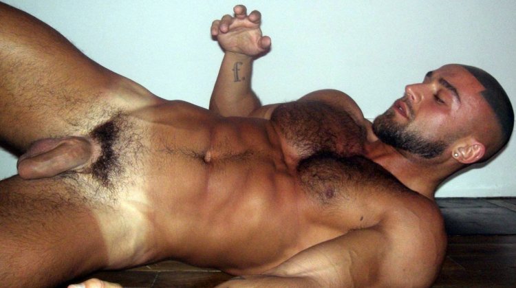 Huge naked hairy man
