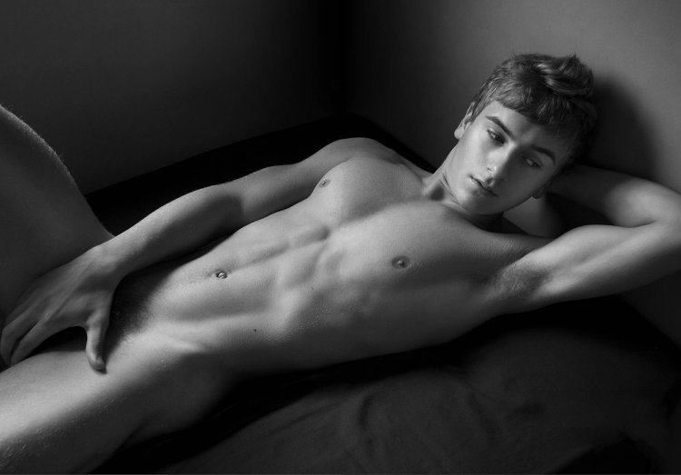 Young beautiful naked guy