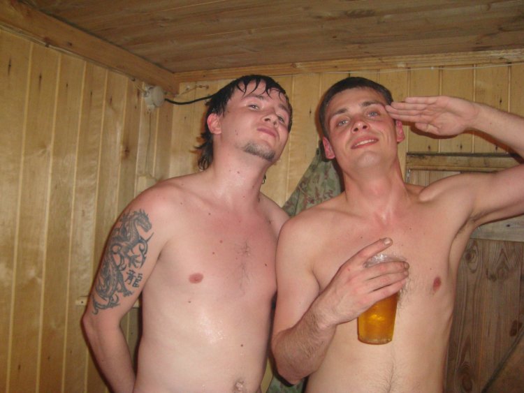 Vlad Shibanov and his friends in the sauna