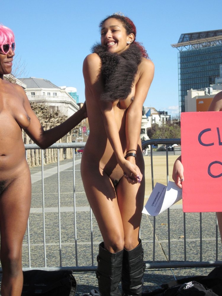 Naked guys on the streets of San Francisco Parade Protest