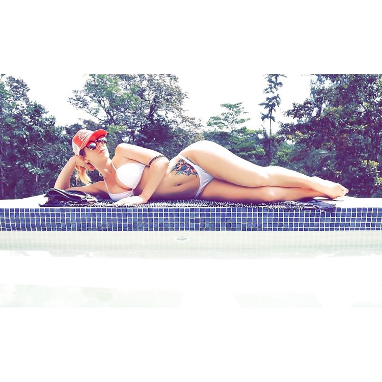 Jaden James in the pool