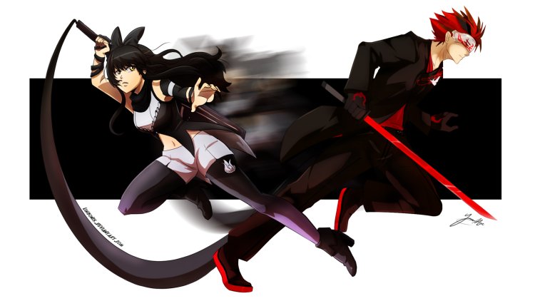 Rwby Blake and Adam