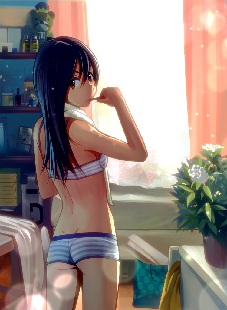 Anime girl in shorts and top