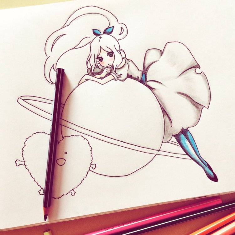 Black and white drawings for a sketchbook