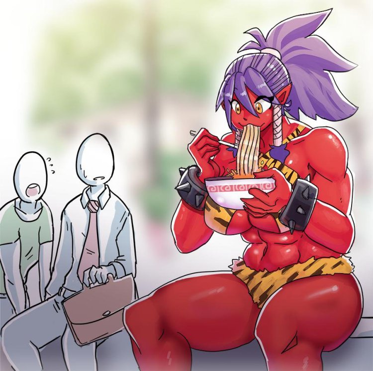 Oni Demon Girl Muscle Tsundere