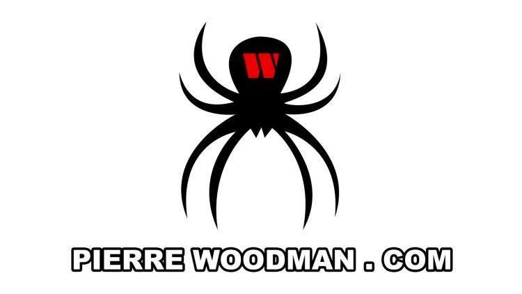 Pierre Woodman Logo on a dark background