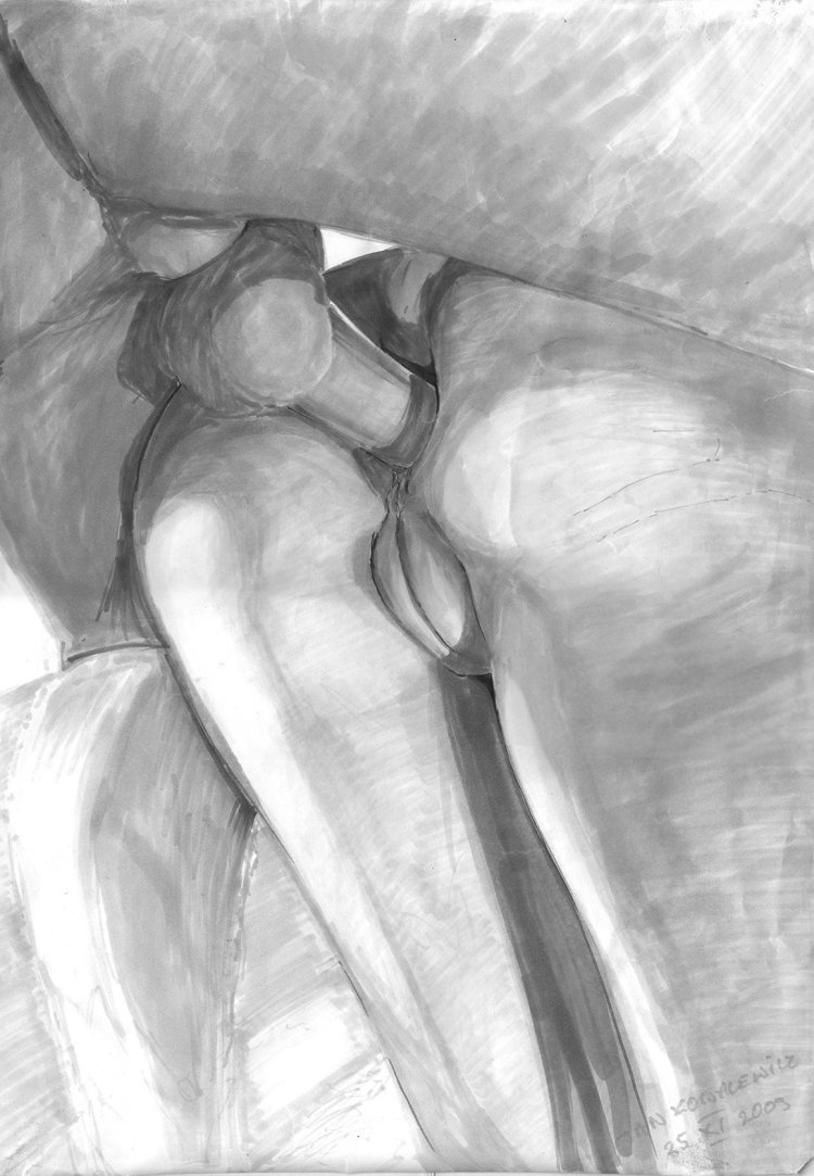 Lesbian drawings with a pencil