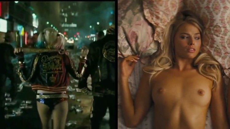 Margot Robbie Wolf with Wall Street Naked