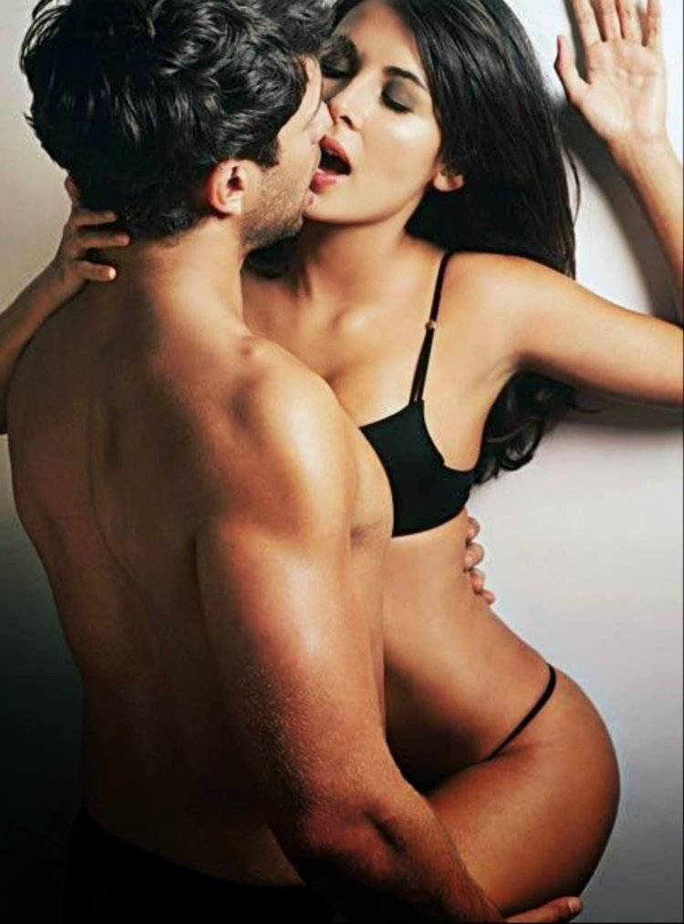 Beautiful kiss on the lips