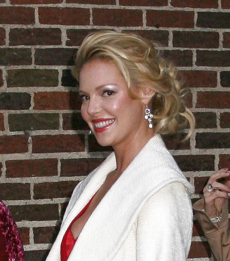 Katherine Highgl in a shirt