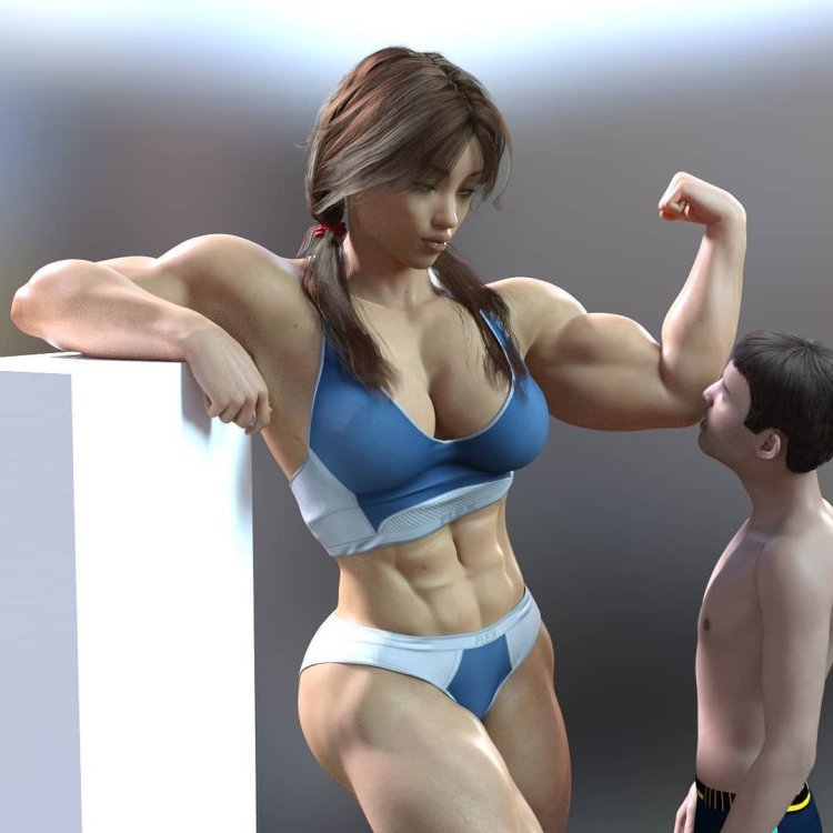 Muscular women 3d