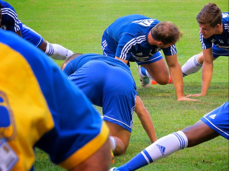 The fall of a football player