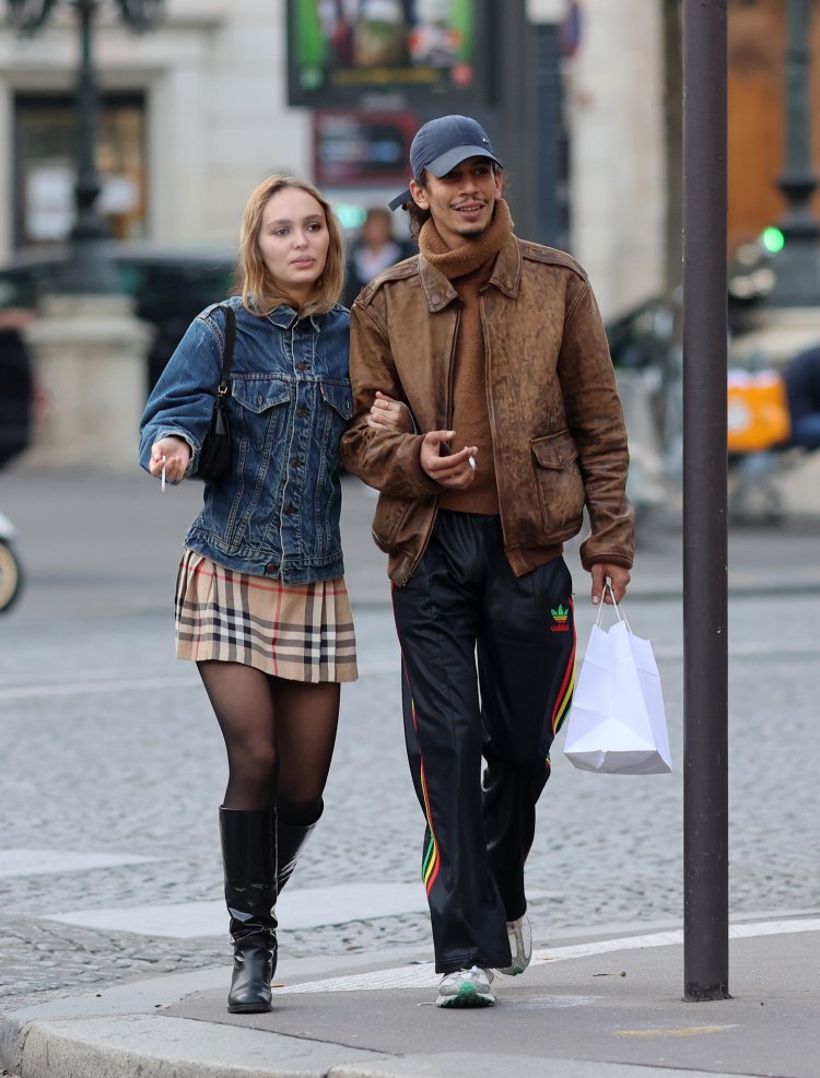 Lily Rose with a cigarette