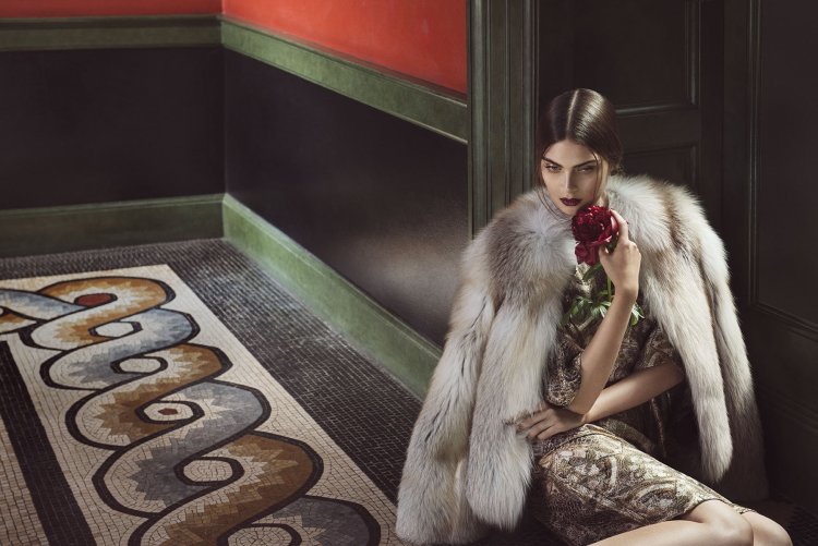 Laura Vartanyan in furs
