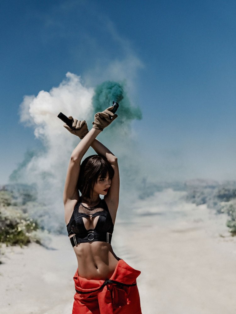 Naked with dreadlocks in nature