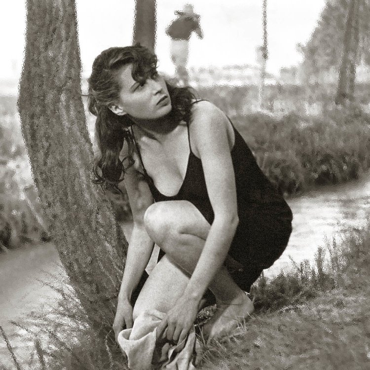 Sylvana Mangano in a swimsuit