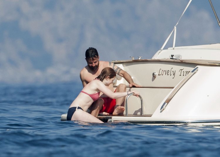 Bonnie Wright on a yacht