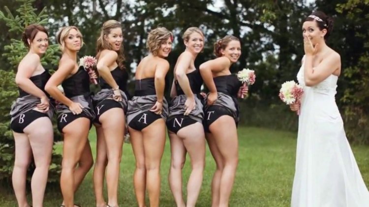 The bride has a dress