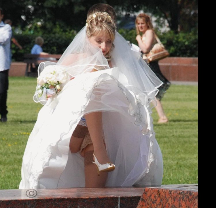 The bride has a dress