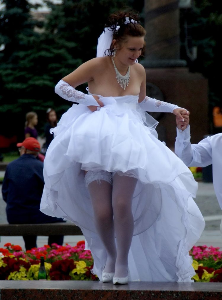 The bride has a dress