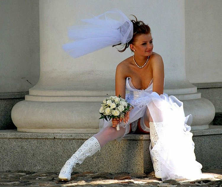 Look under the dress of the bride