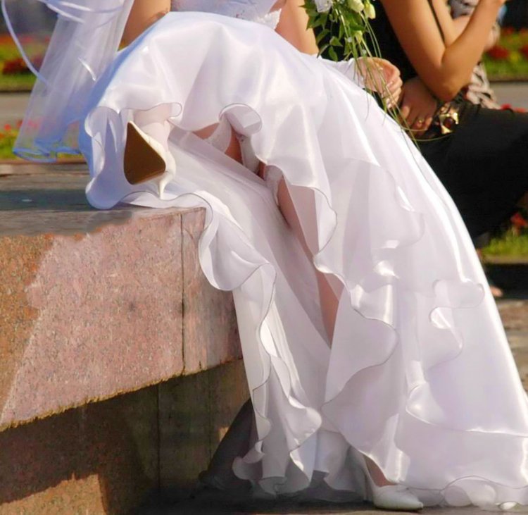 Under the wedding dress