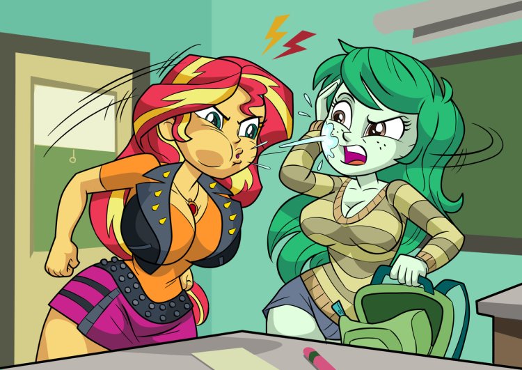 Sanset Shimmer and Wallflawer Blash XXX