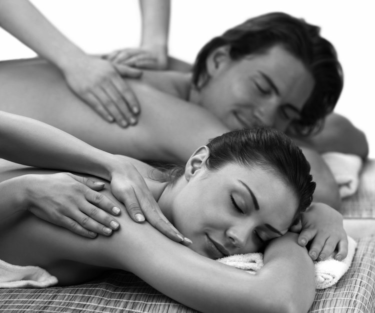 Erotic massage of the abdomen
