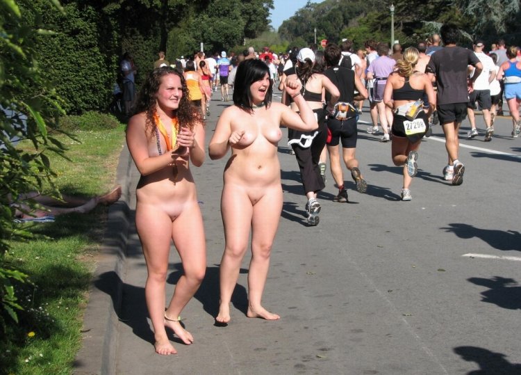 Girls nudist on the street