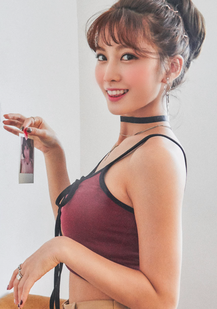 Momo Twice in a swimsuit
