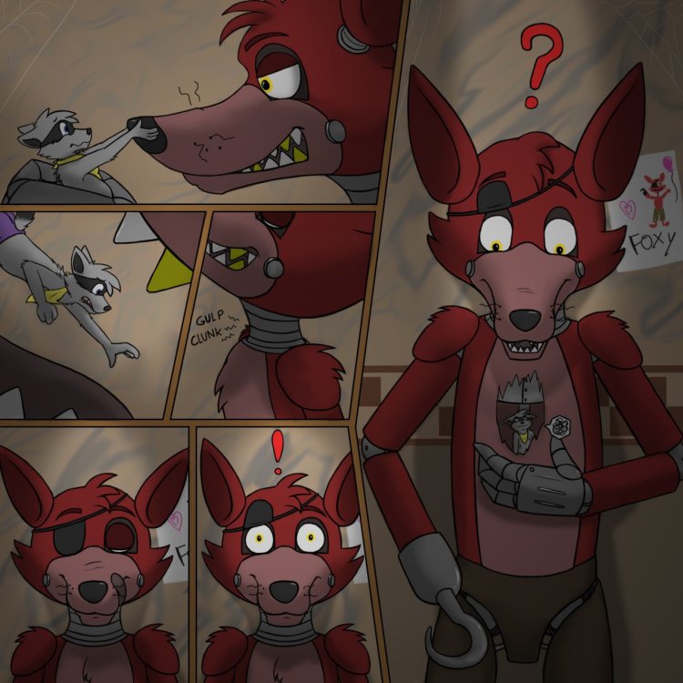 FNAF Foxy Foxy with a guard