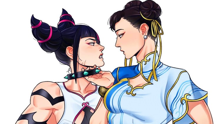 Chun Li and Juri Kissing