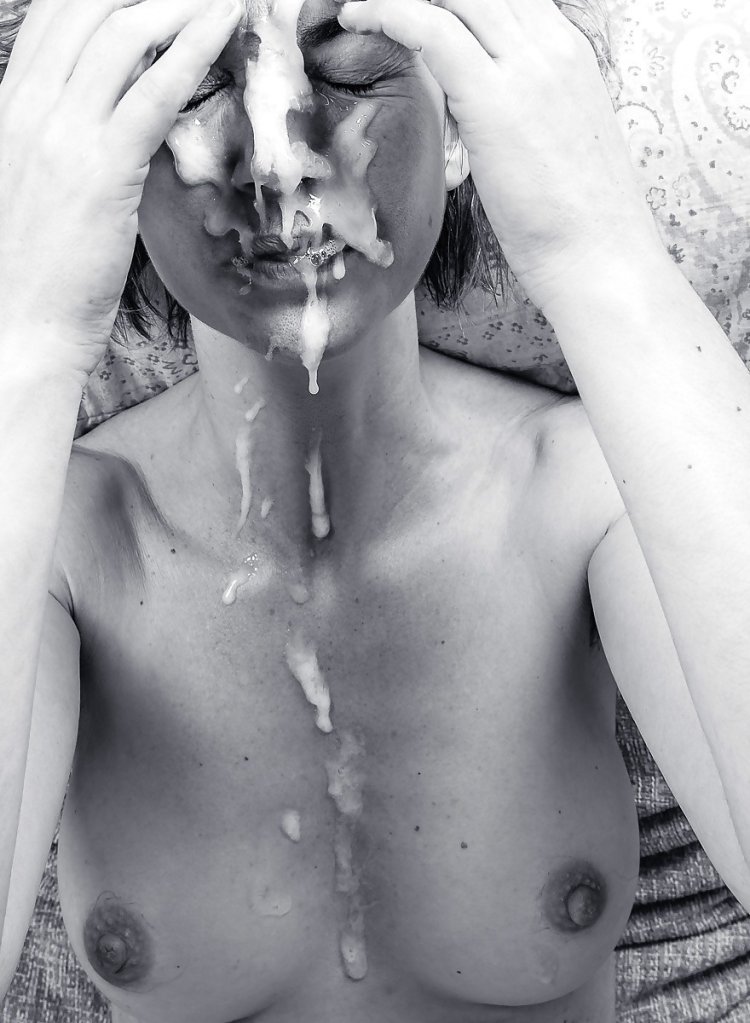 Cum on the face of black white